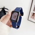 For Apple Watch Series 8 41mm Magnetic Square Buckle Silicone Watch Band(Midnight Blue)