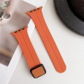 For Apple Watch Series 8 45mm Magnetic Square Buckle Silicone Watch Band(Orange)