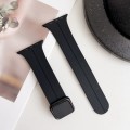 For Apple Watch SE 2022 40mm Magnetic Square Buckle Silicone Watch Band(Black)