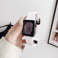 For Apple Watch Series 7 41mm Magnetic Square Buckle Silicone Watch Band(White)