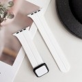 For Apple Watch Series 7 41mm Magnetic Square Buckle Silicone Watch Band(White)