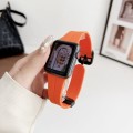 For Apple Watch Series 7 45mm Magnetic Square Buckle Silicone Watch Band(Orange)