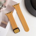 For Apple Watch Series 7 45mm Magnetic Square Buckle Silicone Watch Band(Yellow)