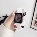 For Apple Watch Series 5 44mm Magnetic Square Buckle Silicone Watch Band(White)