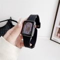 For Apple Watch Series 5 44mm Magnetic Square Buckle Silicone Watch Band(Black)