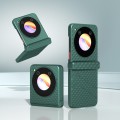 For ZTE Libero Flip/nubia Flip 3 in 1 Wave Pattern Matte PC Phone Case with Hinge(Dark Green)