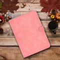For Lenovo Tab M11 / Xiaoxin Pad 11 2024 Stitching Cowhide Texture Smart Leather Tablet Case(Pink)
