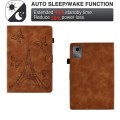 For Lenovo Tab M11 / Xiaoxin Pad 11 2024 Tower Embossed Leather Smart Tablet Case(Brown)