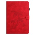 For Lenovo Tab M9 TB-310FU Coconut Tree Embossed Smart Leather Tablet Case(Red)