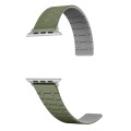 For Apple Watch Series 6 44mm Two Color Loop Magnetic Silicone Watch Band(Green+Grey)