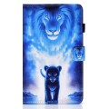 For Lenovo Tab M11 / Xiaoxin Pad 11 2024 Colored Drawing Sewing Pen Slot Leather Tablet Case(Lion)