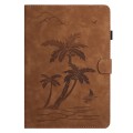 For Amazon Kindle Fire 7 2015/2017/2019 Coconut Tree Embossed Smart Leather Tablet Case(Brown)