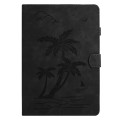 For Amazon Kindle Fire HD8 2022/2020 Coconut Tree Embossed Smart Leather Tablet Case(Black)