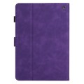 For Amazon Kindle Fire HD10 2023/2021 Coconut Tree Embossed Smart Leather Tablet Case(Purple)