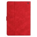 For Amazon Kindle Fire HD10 Plus 2021 Coconut Tree Embossed Smart Leather Tablet Case(Red)
