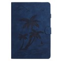 For 10 inch Universal Coconut Tree Embossed Leather Tablet Case(Blue)