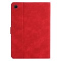 For Samsung Galaxy Tab A9 X110/X115 Coconut Tree Embossed Leather Tablet Case(Red)