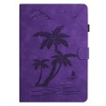 For Samsung Galaxy Tab S8 X700/X706 Coconut Tree Embossed Smart Leather Tablet Case(Purple)