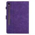 For Samsung Galaxy Tab S8 X700/X706 Coconut Tree Embossed Smart Leather Tablet Case(Purple)