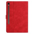 For Samsung Galaxy Tab S9 X710/X716B/X718U Coconut Tree Embossed Smart Leather Tablet Case(Red)