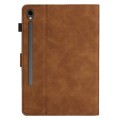 For Samsung Galaxy Tab S9 FE X510/X516B Coconut Tree Embossed Smart Leather Tablet Case(Brown)