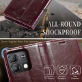 For Xiaomi Redmi Note 13 5G CaseMe 003 Crazy Horse Texture Flip Leather Phone Case(Mulberry Red)