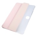For Honor Pad 9 3-fold Clear TPU Smart Leather Tablet Case with Pen Slot(Sand Pink)