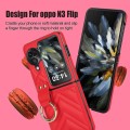 For OPPO Find N3 Flip V-shaped PU Hybrid TPU Ring Holder Phone Case(Red)
