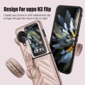 For OPPO Find N3 Flip V-shaped PU Hybrid TPU Ring Holder Phone Case(Rose Gold)