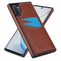 For Samsung Galaxy Note10+ Litchi Leather Skin Card Slots Phone Case(Brown)