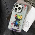 For iPhone 15 Pro Painted Color Ink Animals TPU Phone Case(Graffiti Frog)