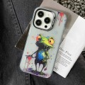 For iPhone 14 Pro Painted Color Ink Animals TPU Phone Case(Graffiti Frog)