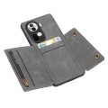 For OPPO Reno11 5G Global Double Buckle Card Slots Magnetic Phone Case(Grey)