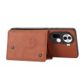For OPPO Reno11 5G Global Double Buckle Card Slots Magnetic Phone Case(Brown)
