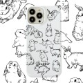For iPhone 15 Cartoon Film Craft Hard PC Phone Case(Sketch Rabbit)