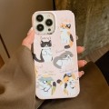 For iPhone 15 Cartoon Film Craft Hard PC Phone Case(Cute Cats)