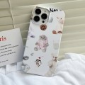 For iPhone 15 Cartoon Film Craft Hard PC Phone Case(Stuffed Bear)