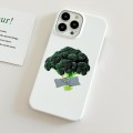 For iPhone 15 Plus Cartoon Film Craft Hard PC Phone Case(Broccoli)