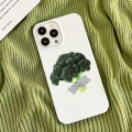 For iPhone 15 Plus Cartoon Film Craft Hard PC Phone Case(Broccoli)