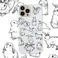 For iPhone 15 Pro Cartoon Film Craft Hard PC Phone Case(Sketch Rabbit)