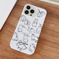 For iPhone 15 Pro Cartoon Film Craft Hard PC Phone Case(Sketch Rabbit)