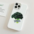 For iPhone 15 Pro Cartoon Film Craft Hard PC Phone Case(Broccoli)