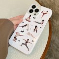 For iPhone 15 Pro Cartoon Film Craft Hard PC Phone Case(Yoga)