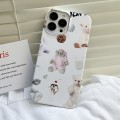 For iPhone 15 Pro Cartoon Film Craft Hard PC Phone Case(Stuffed Bear)