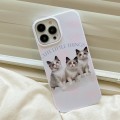 For iPhone 15 Pro Cartoon Film Craft Hard PC Phone Case(Three Cute Cats)