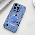 For iPhone 15 Pro Max Liquid Silicone Straight Side Phone Case(Blue Astronaut)
