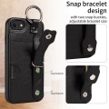 For iPhone 7 / 8 / SE 2022 Calf Texture Wrist Card Slot Ring Phone Case(Black)