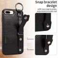 For iPhone 7 Plus / 8 Plus Calf Texture Wrist Card Slot Ring Phone Case(Black)