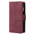 For iPhone 15 Multifunctional Multi-Card Wallet Phone Leather Case(Wine Red)