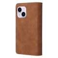 For iPhone 15 Plus Multifunctional Multi-Card Wallet Phone Leather Case(Brown)